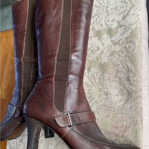 Anne Klein Dark Brown Heeled Boots